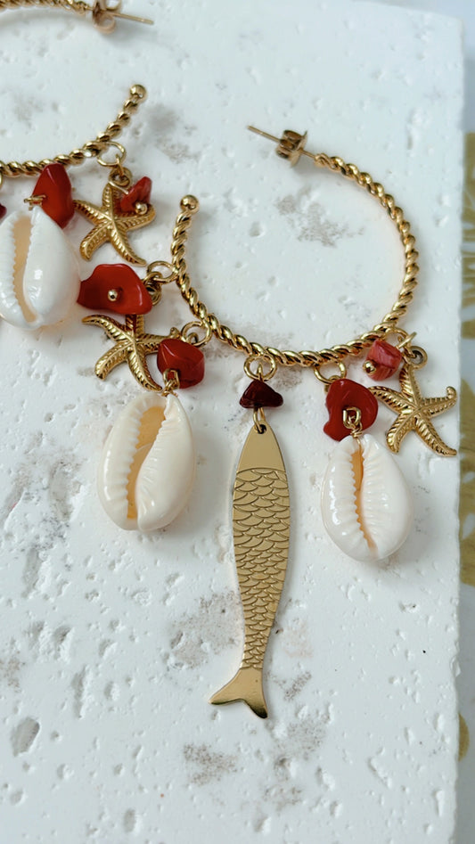 Mar Rojo Earrings🐠❤️