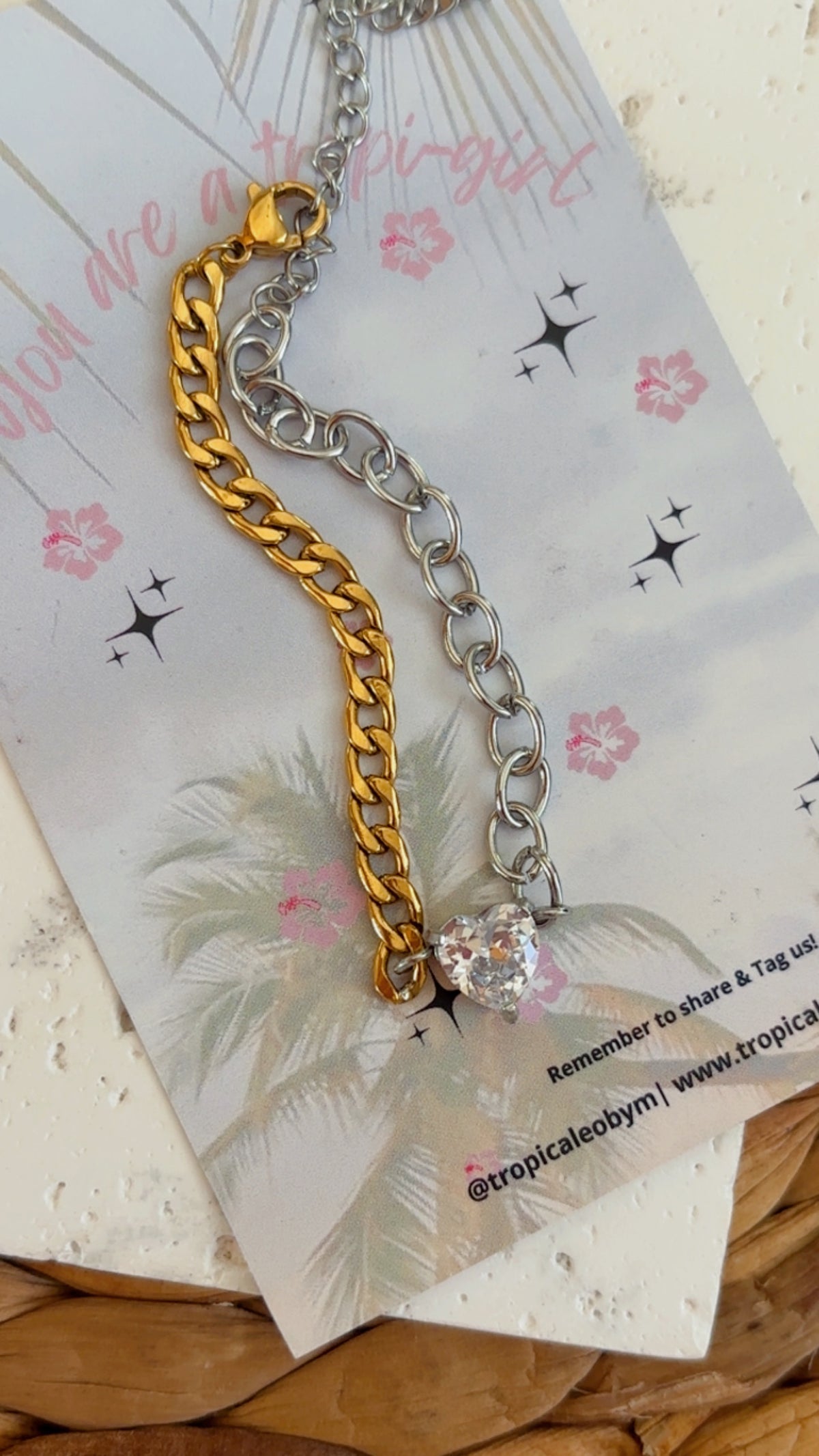 Heart 2 tones bracelet