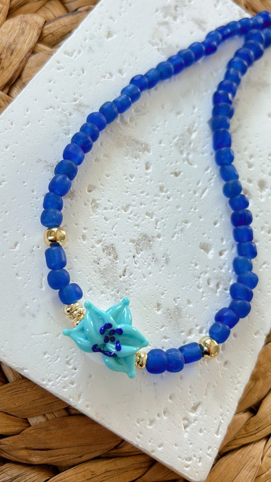 Blue Orchid Necklace